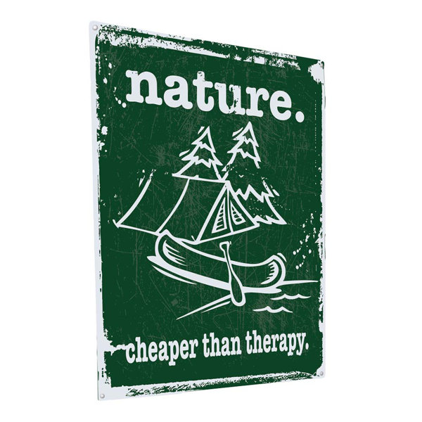 Millwood Pines Nature Cheaper Than Therapy Metal Sign On Metal Print